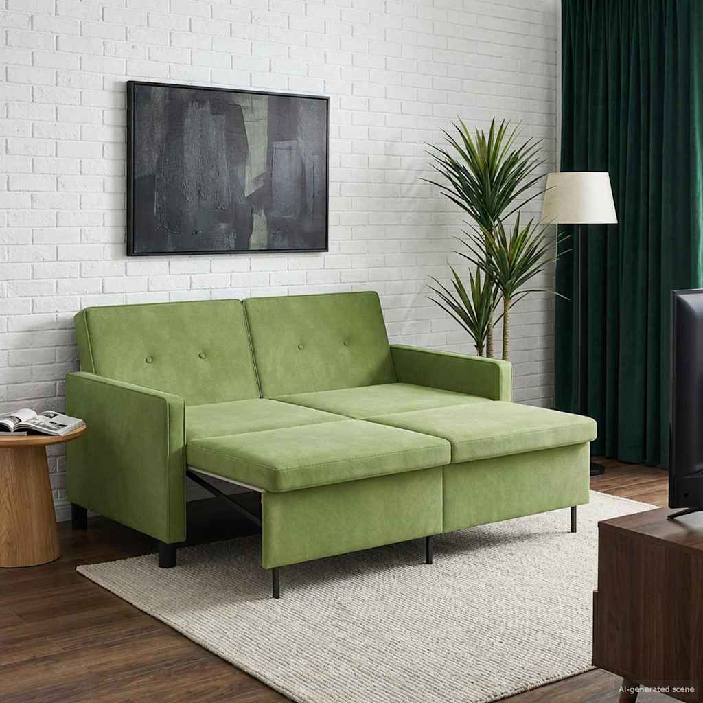 vidaXL Sofa Bed Jasnozielony tkanina