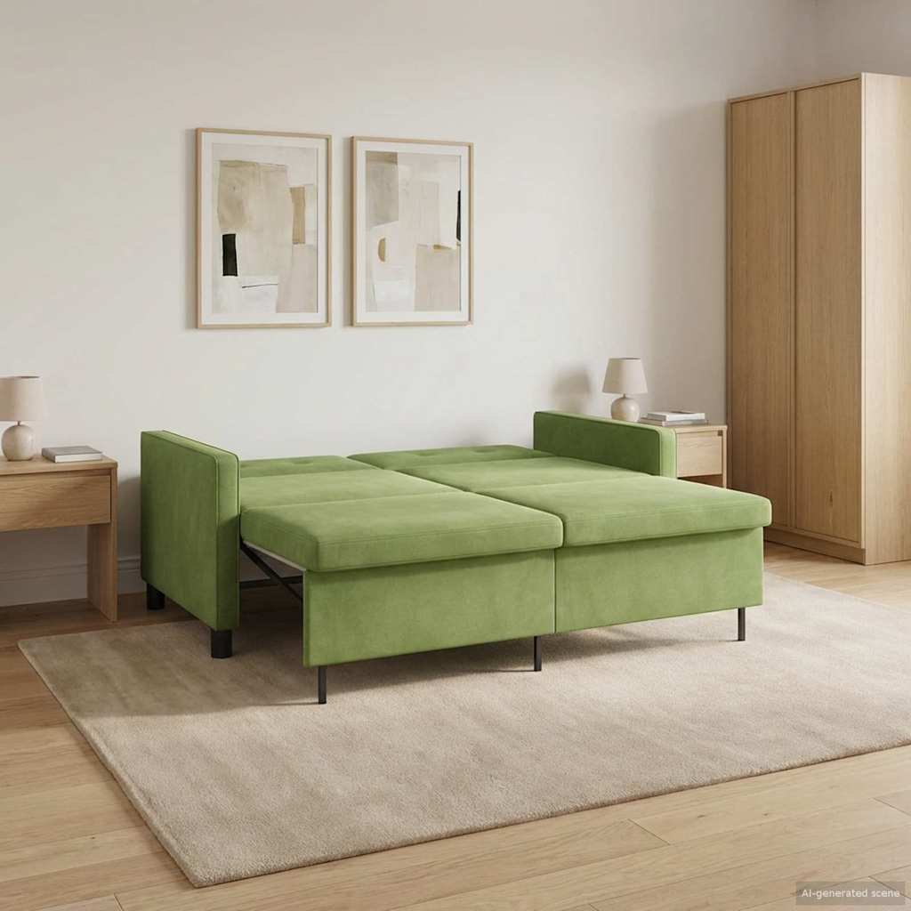 vidaXL Sofa Bed Jasnozielony tkanina