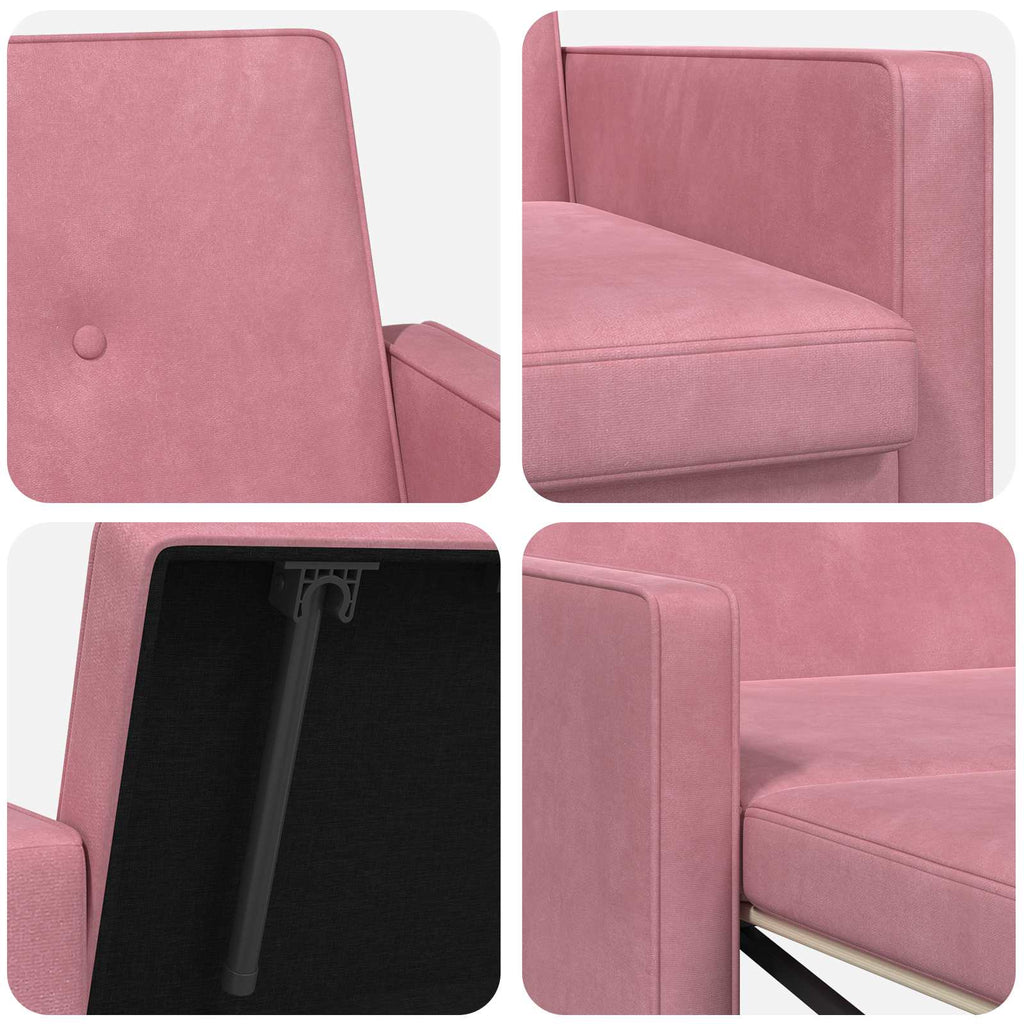 vidaXL Sofa Bed różowy tkanina
