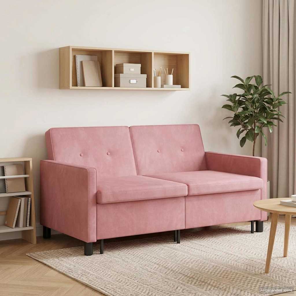 vidaXL Sofa Bed różowy tkanina