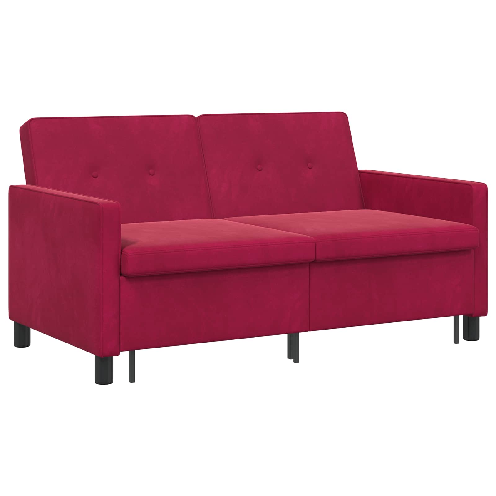 vidaXL Sofa Bed Czerwone wino tkanina