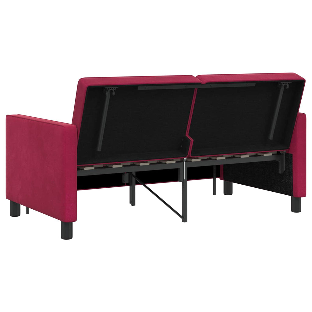 vidaXL Sofa Bed Czerwone wino tkanina