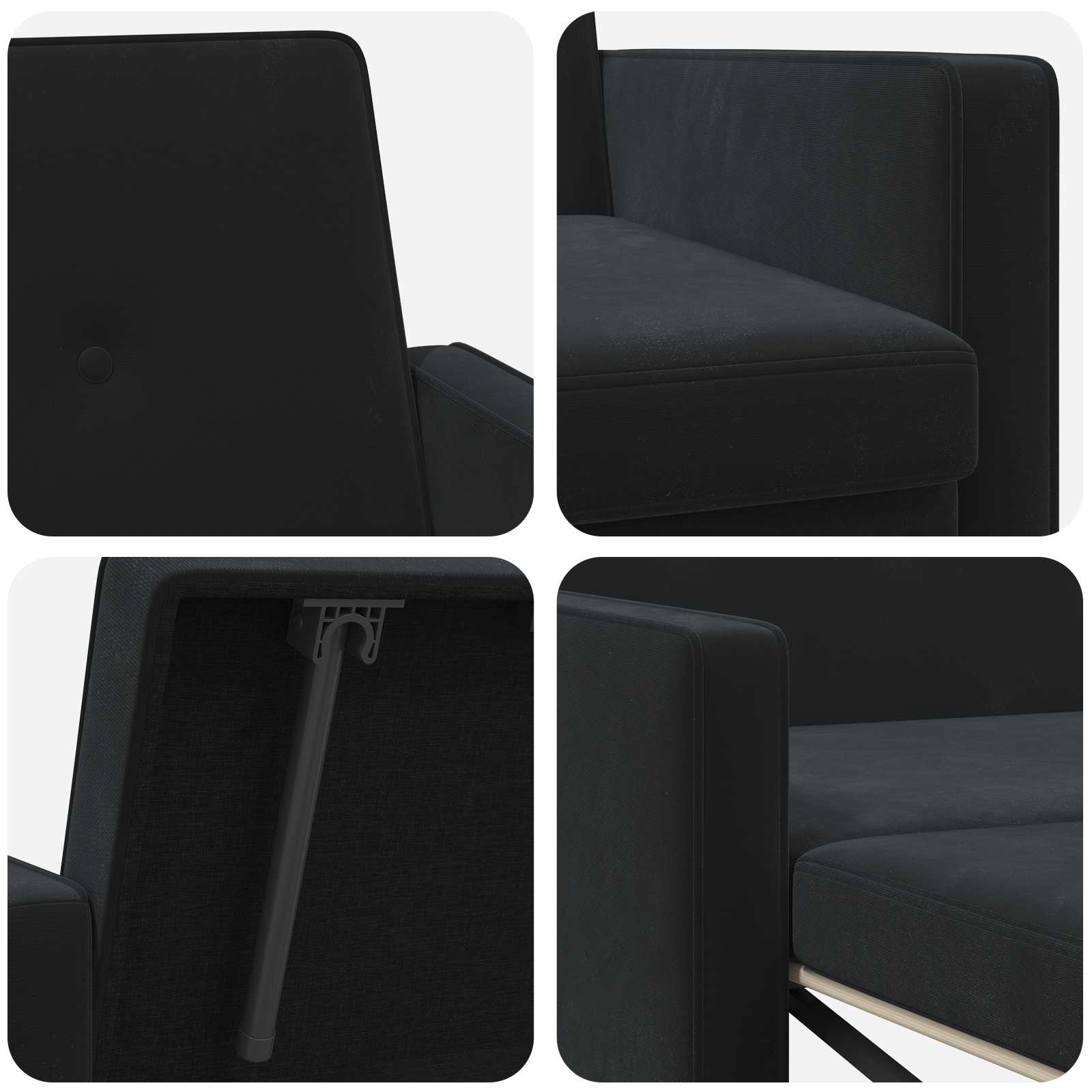 vidaXL Sofa Bed Czarny tkanina