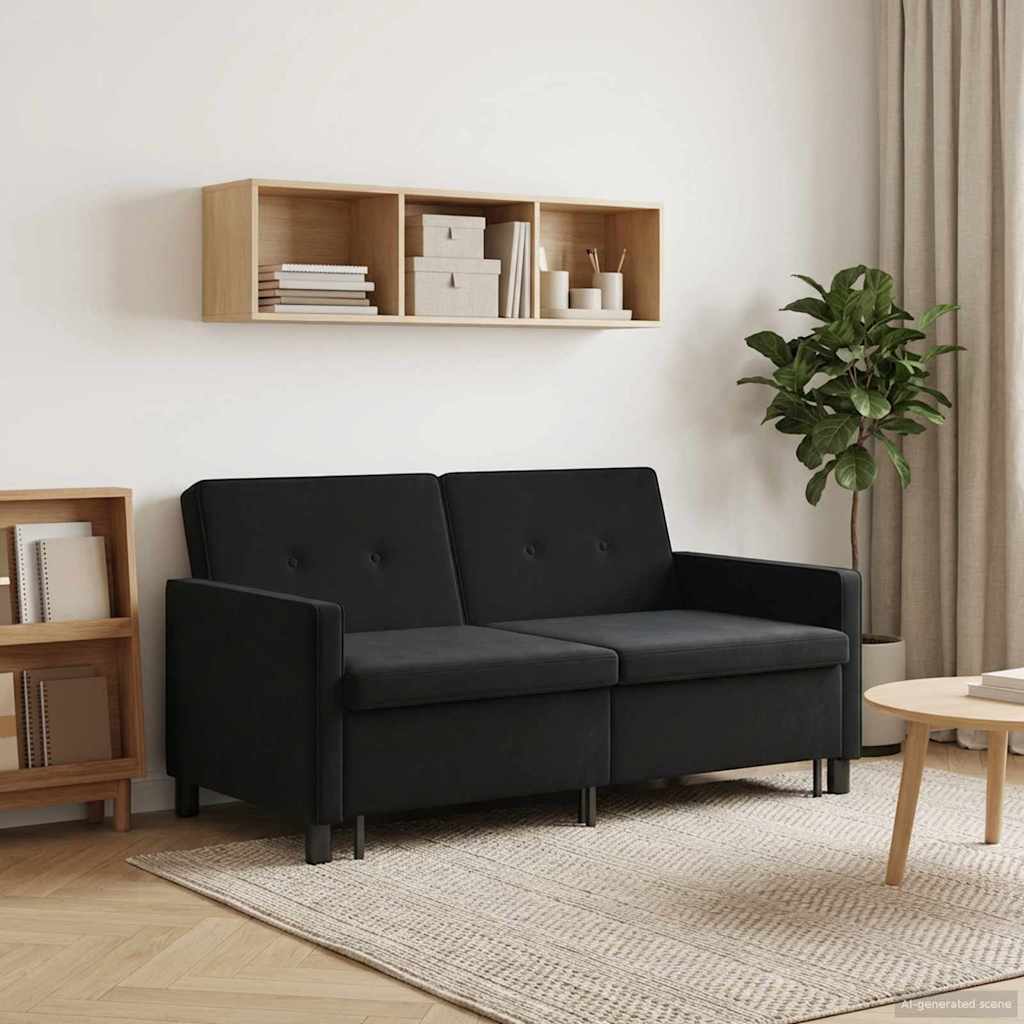 vidaXL Sofa Bed Czarny tkanina