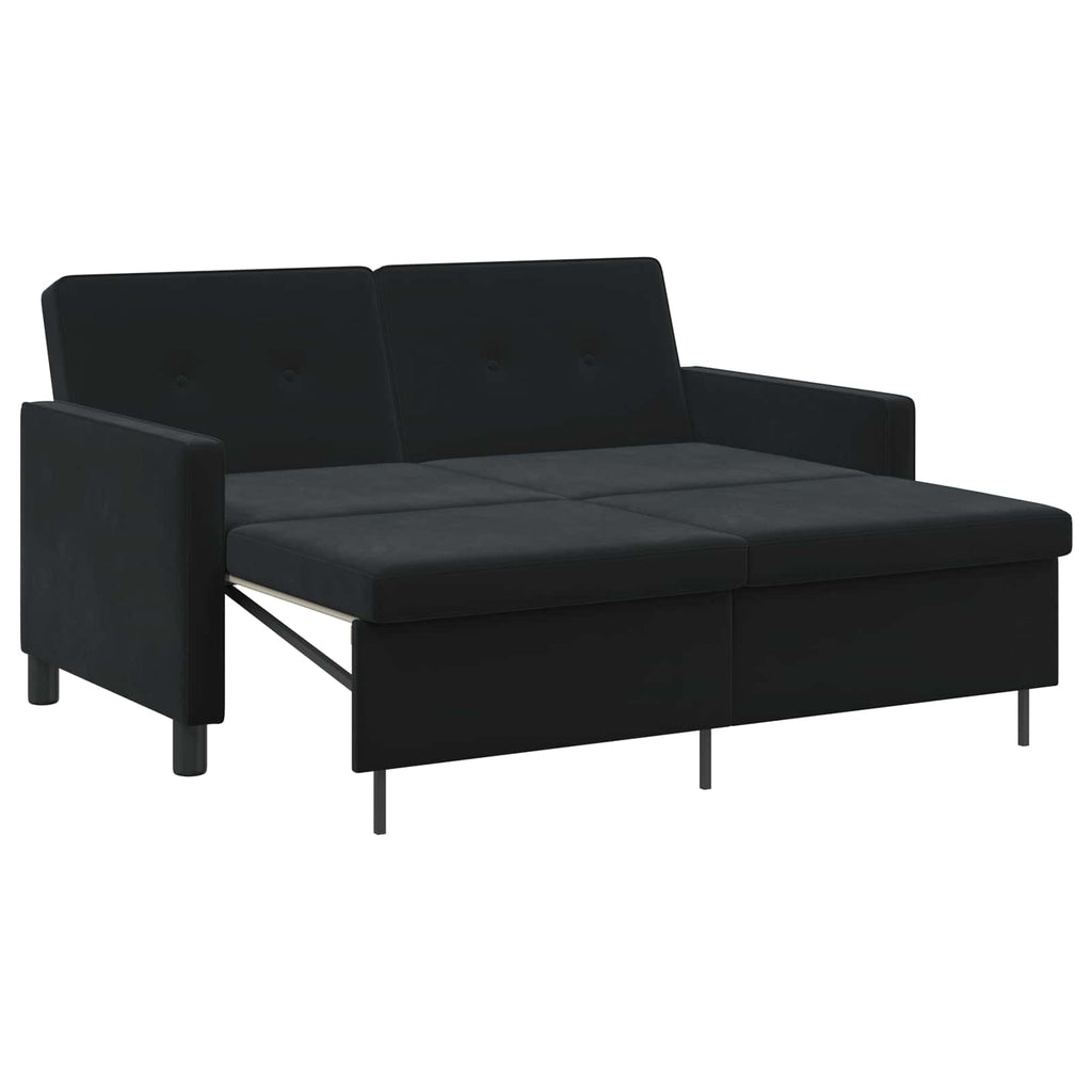 vidaXL Sofa Bed Czarny tkanina
