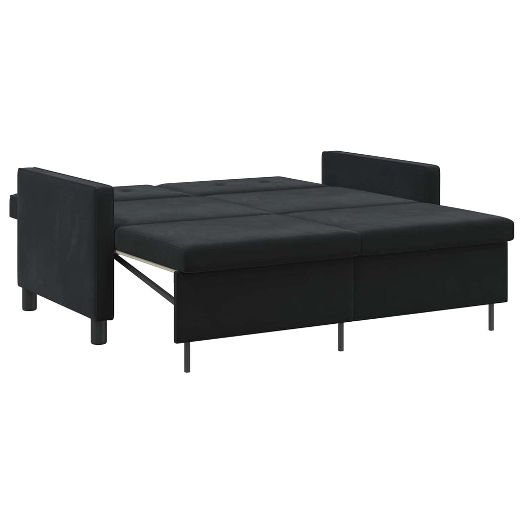 vidaXL Sofa Bed Czarny tkanina
