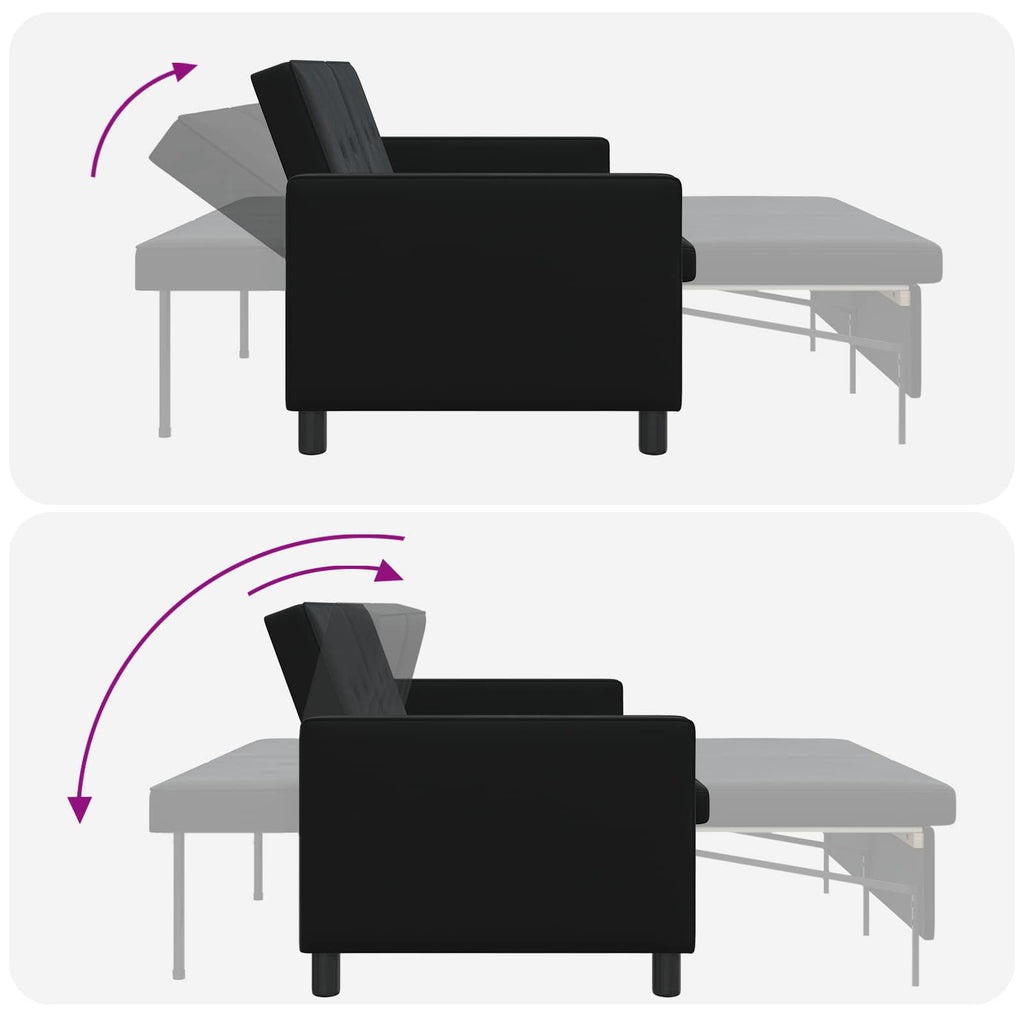 vidaXL Sofa Bed Czarny tkanina