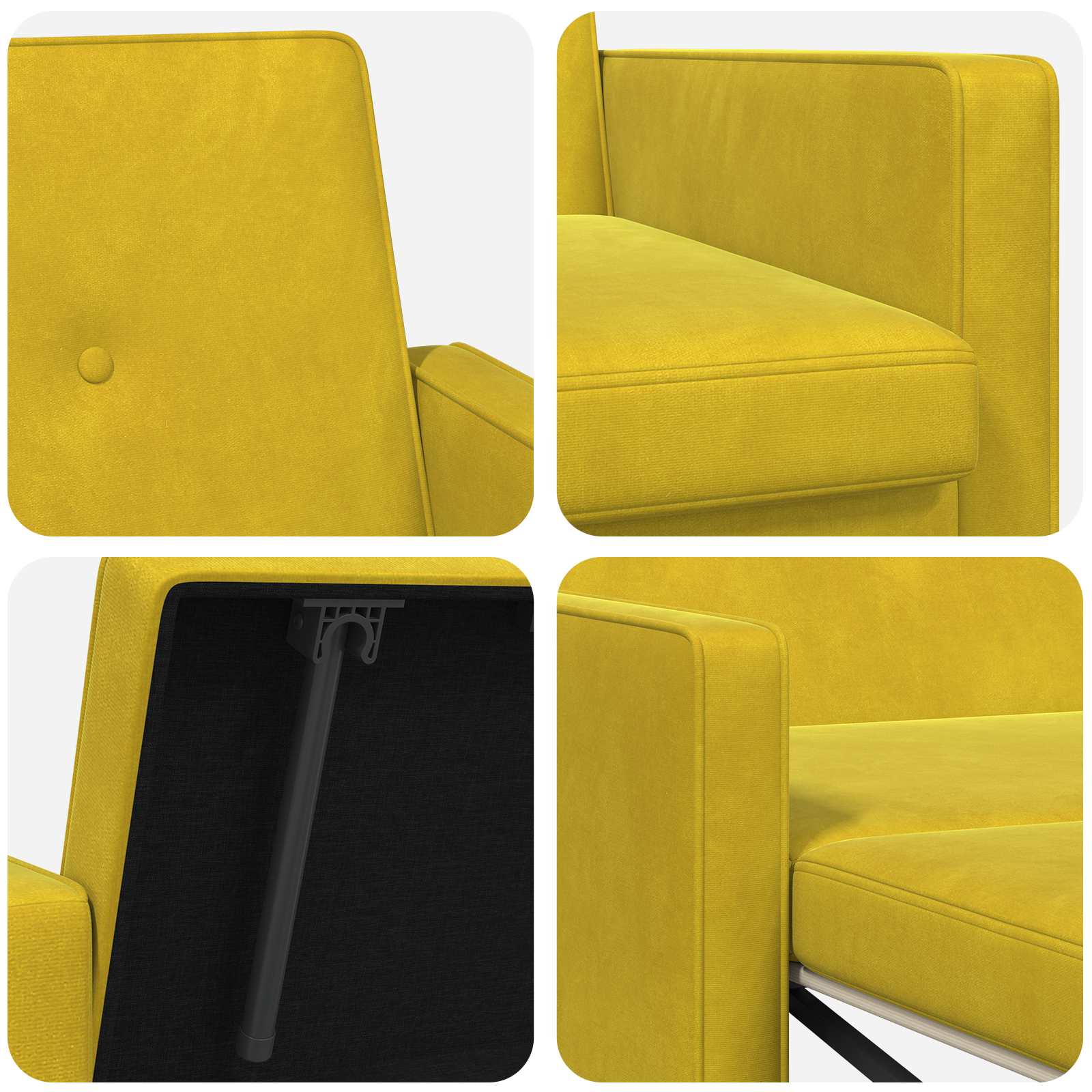 vidaXL Sofa Bed żółty tkanina