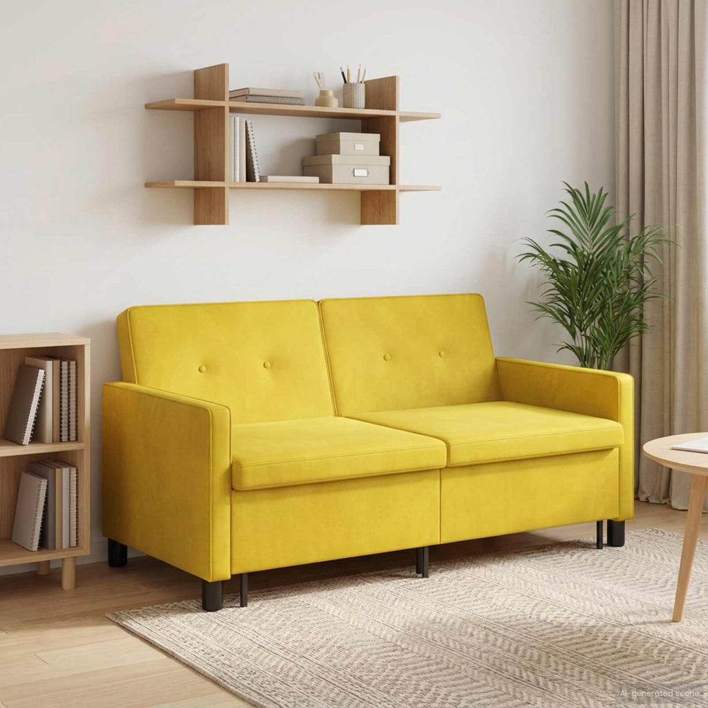 vidaXL Sofa Bed żółty tkanina