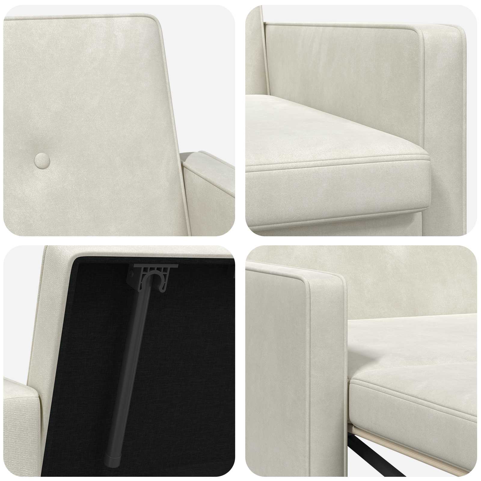 vidaXL Sofa Bed kremowy tkanina