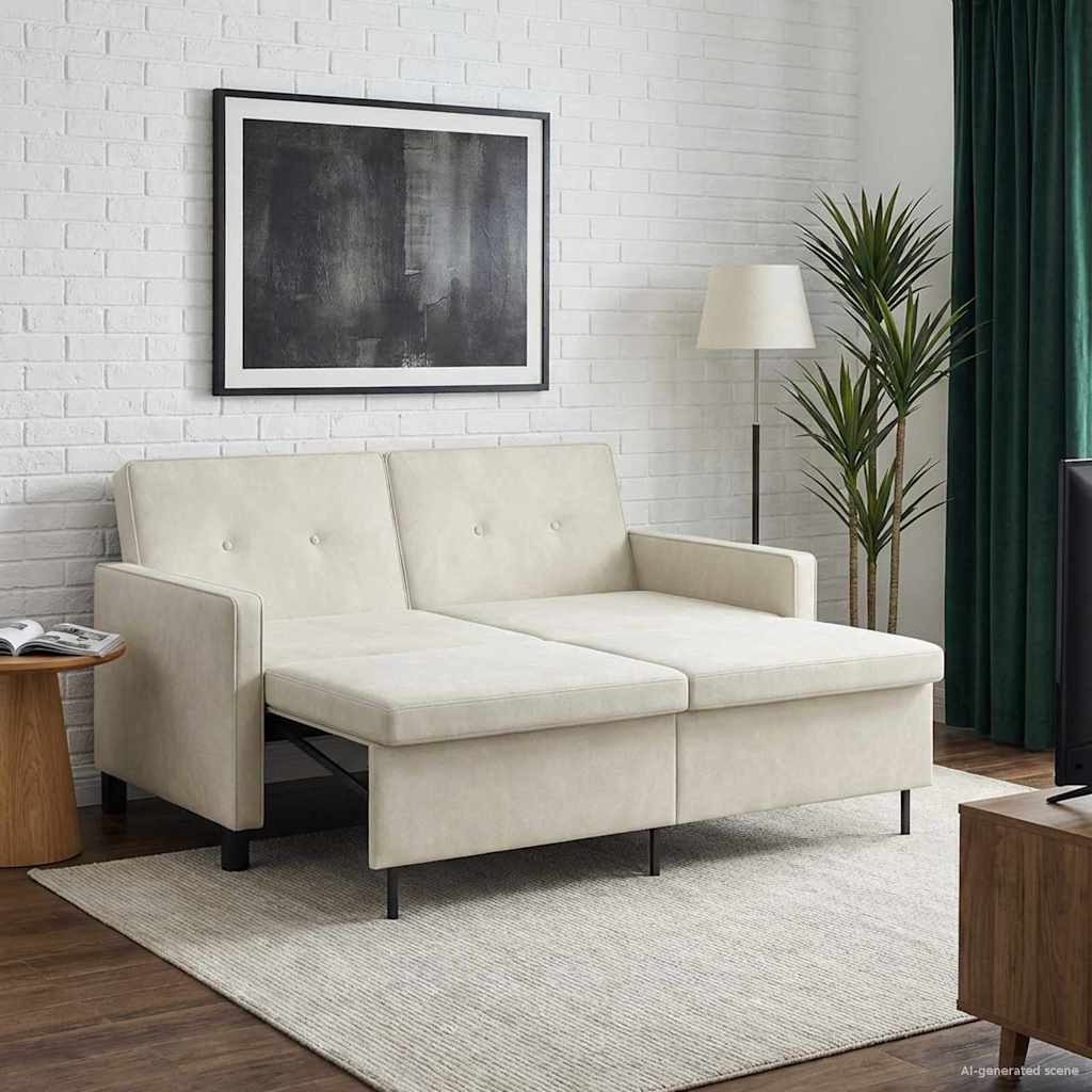 vidaXL Sofa Bed kremowy tkanina