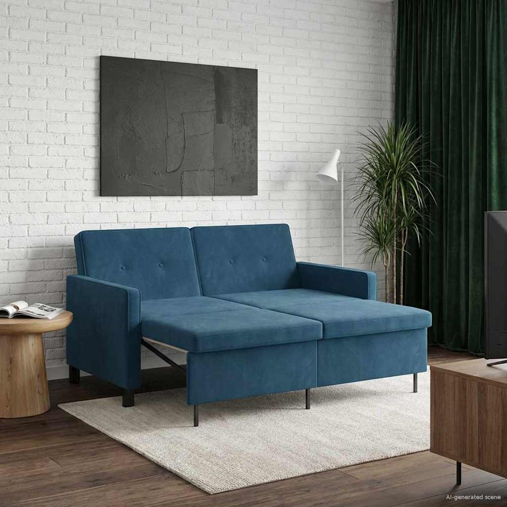 vidaXL Sofa Bed niebieski tkanina