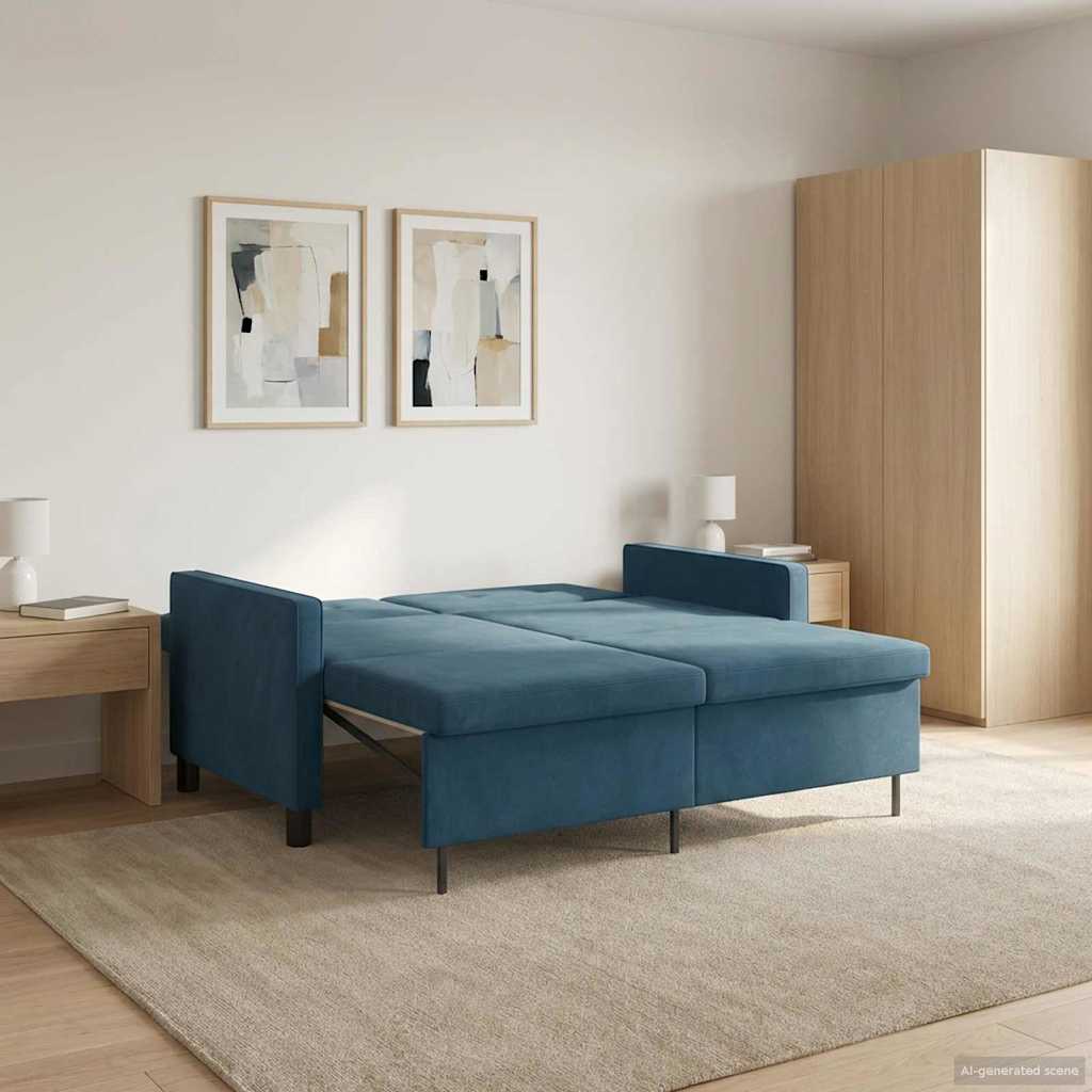 vidaXL Sofa Bed niebieski tkanina