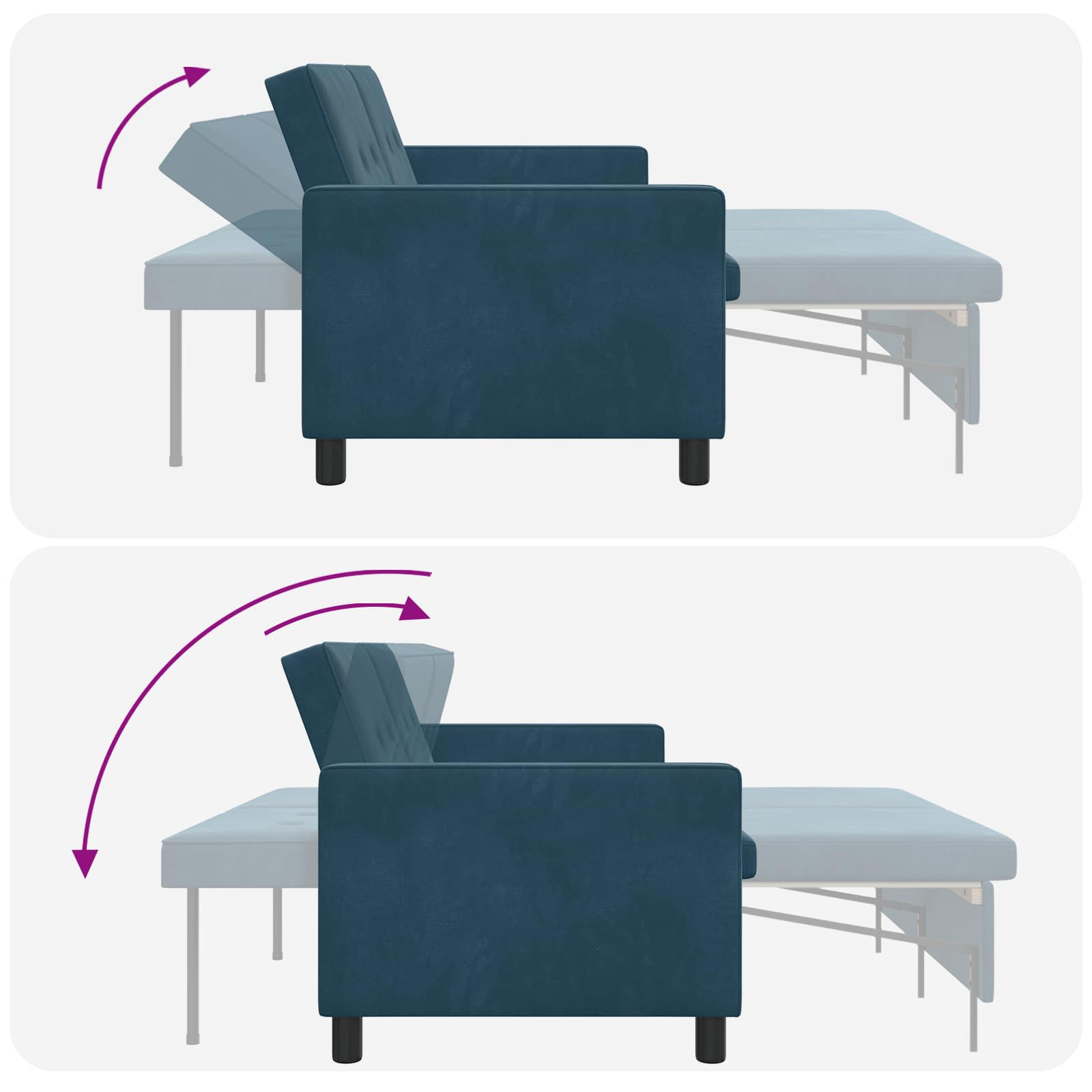 vidaXL Sofa Bed niebieski tkanina