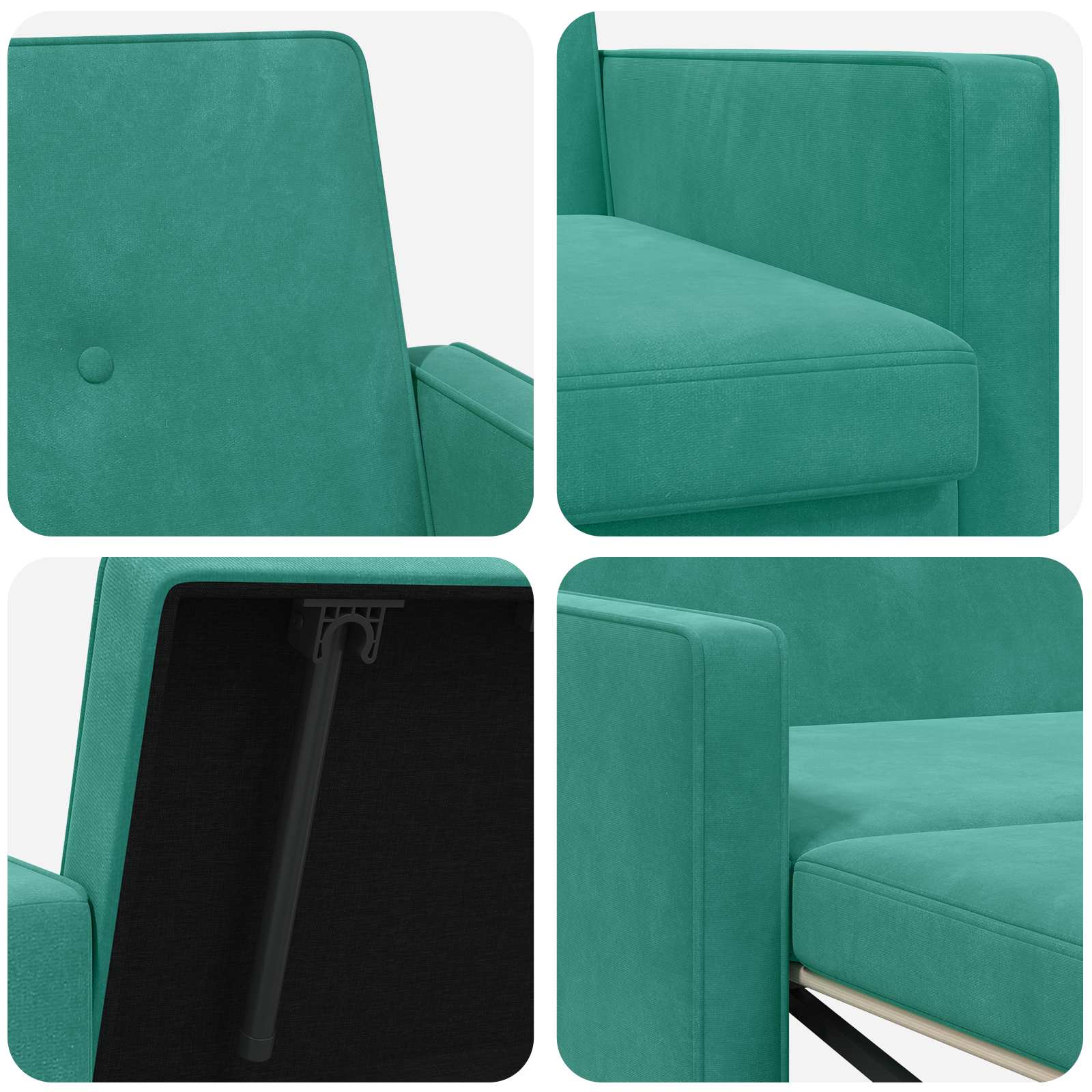 vidaXL Sofa Bed Turkusowy tkanina
