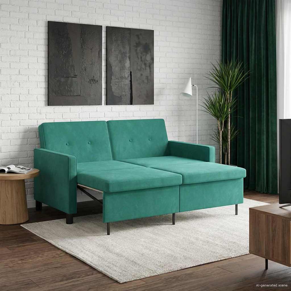 vidaXL Sofa Bed Turkusowy tkanina