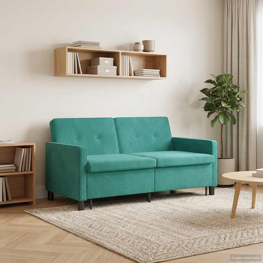 vidaXL Sofa Bed Turkusowy tkanina