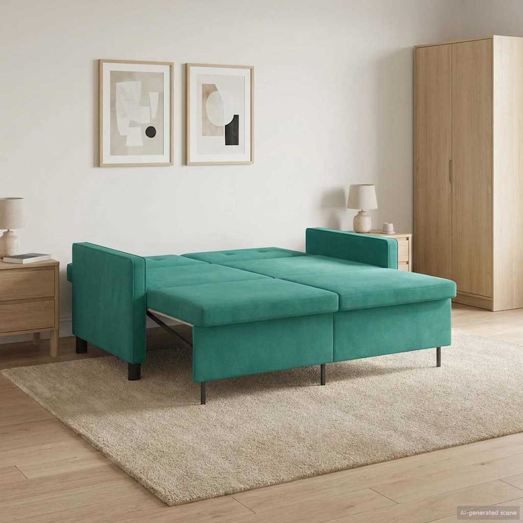 vidaXL Sofa Bed Turkusowy tkanina