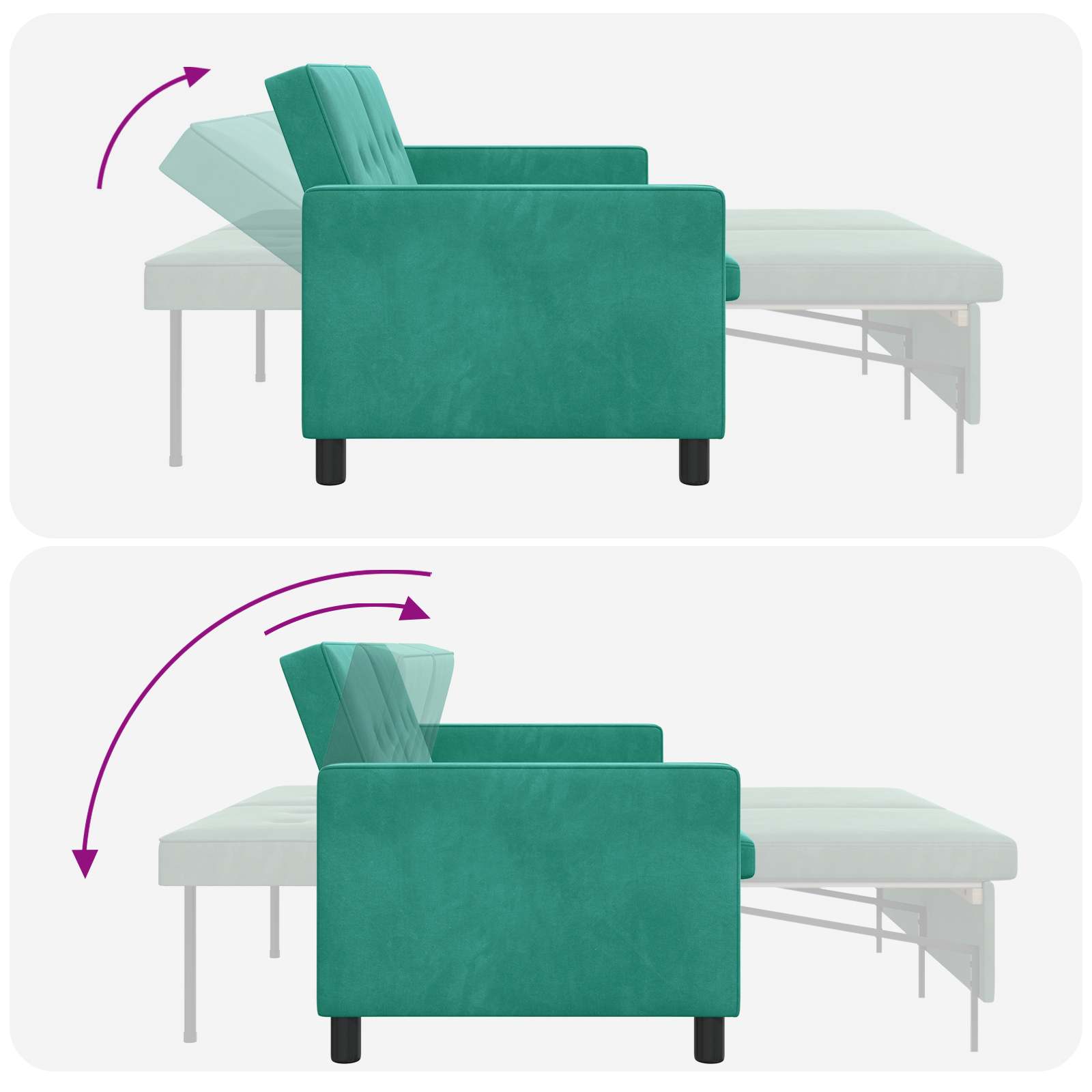vidaXL Sofa Bed Turkusowy tkanina