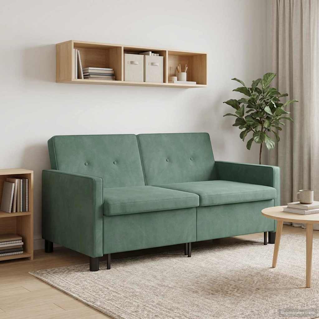 vidaXL Sofa Bed Zielony morski tkanina