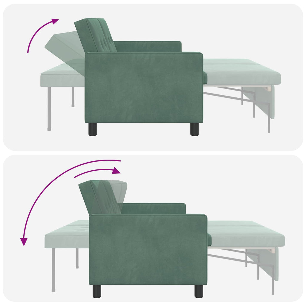 vidaXL Sofa Bed Zielony morski tkanina