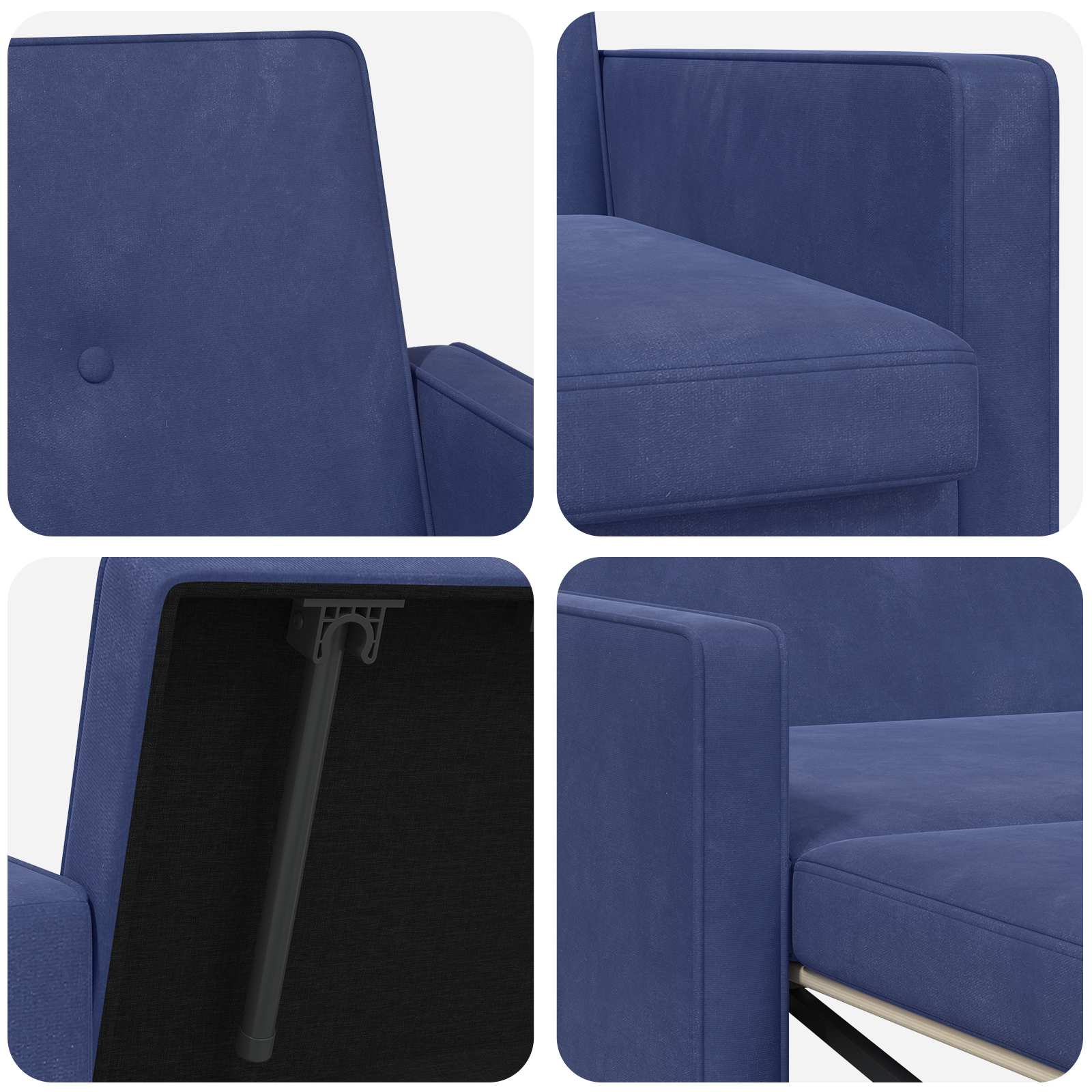 vidaXL Sofa Bed Niebieski policyjny tkanina
