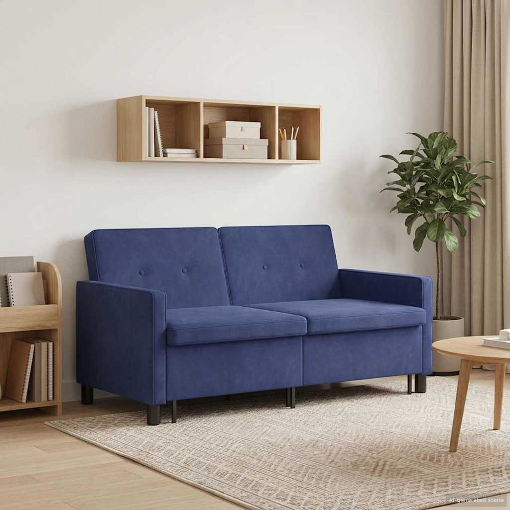 vidaXL Sofa Bed Niebieski policyjny tkanina