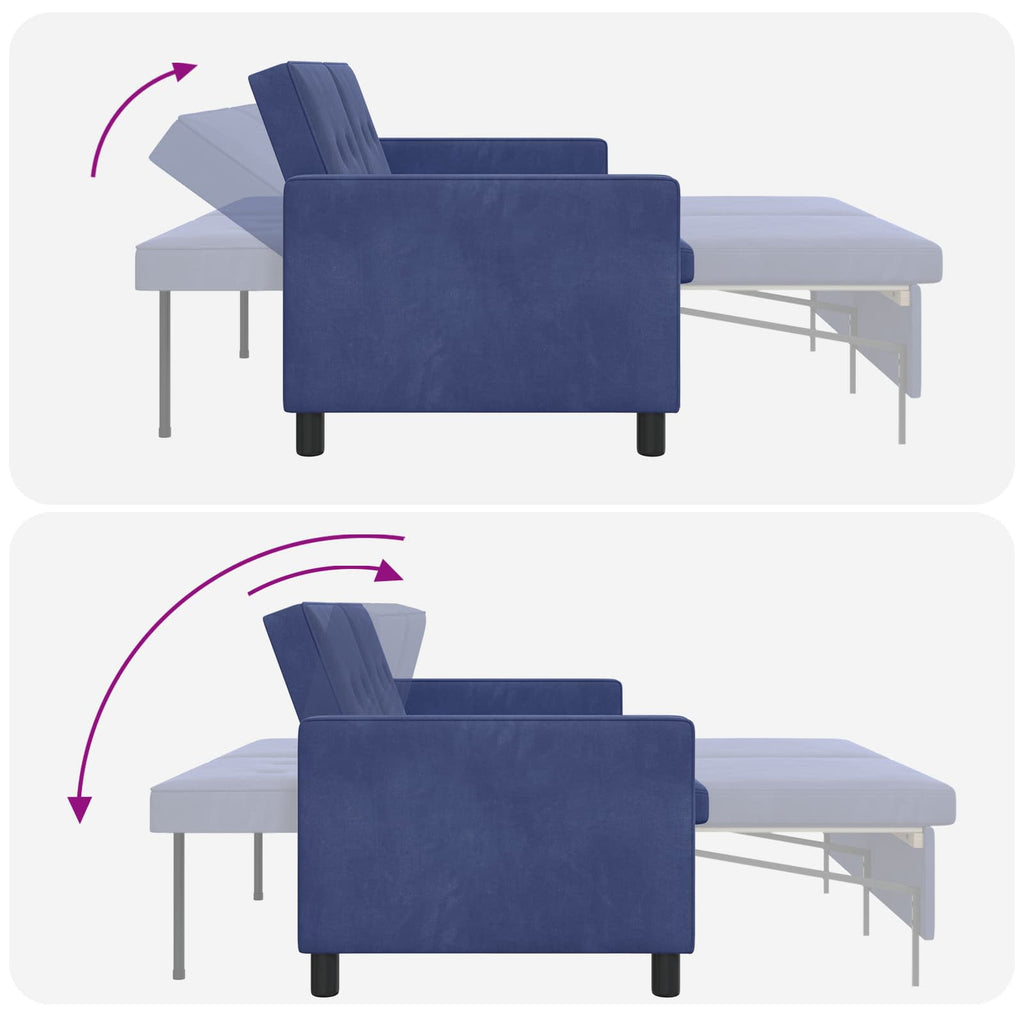 vidaXL Sofa Bed Niebieski policyjny tkanina