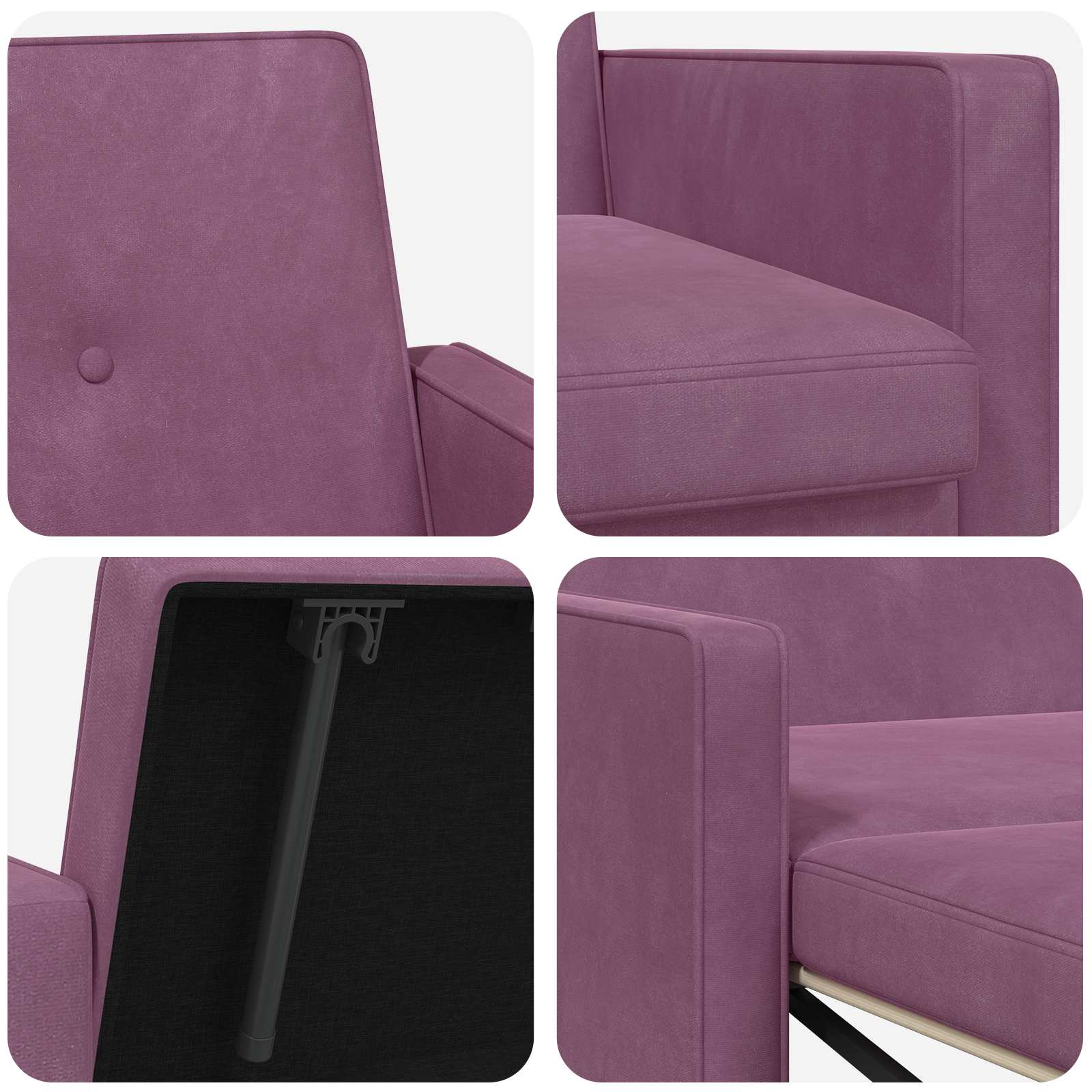 vidaXL Sofa Bed Fioletowy tkanina