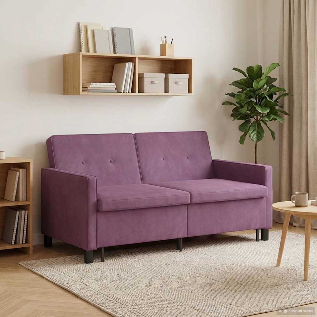vidaXL Sofa Bed Fioletowy tkanina