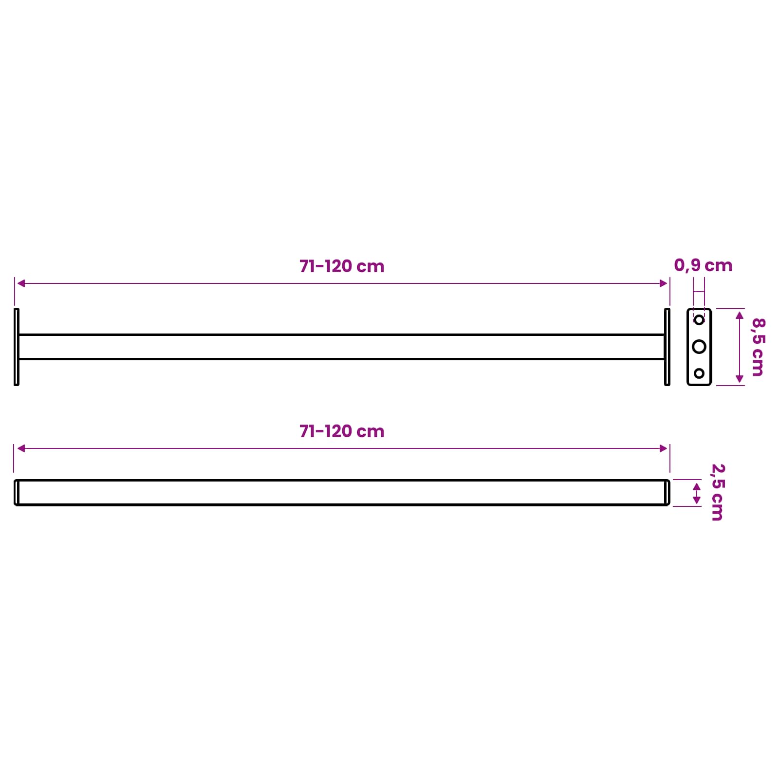 vidaXL Regulowany zabezpieczenie okienne 3 szt. 710 -1200 mm Stal