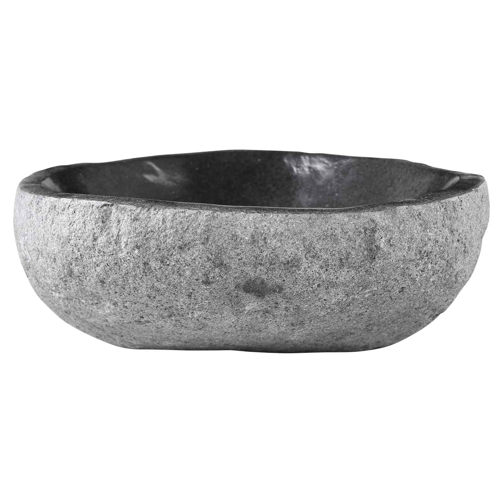 vidaXL Umywalka Owalny Szary (32-37) x (27-30) x 12 cm Kamień rzeczny