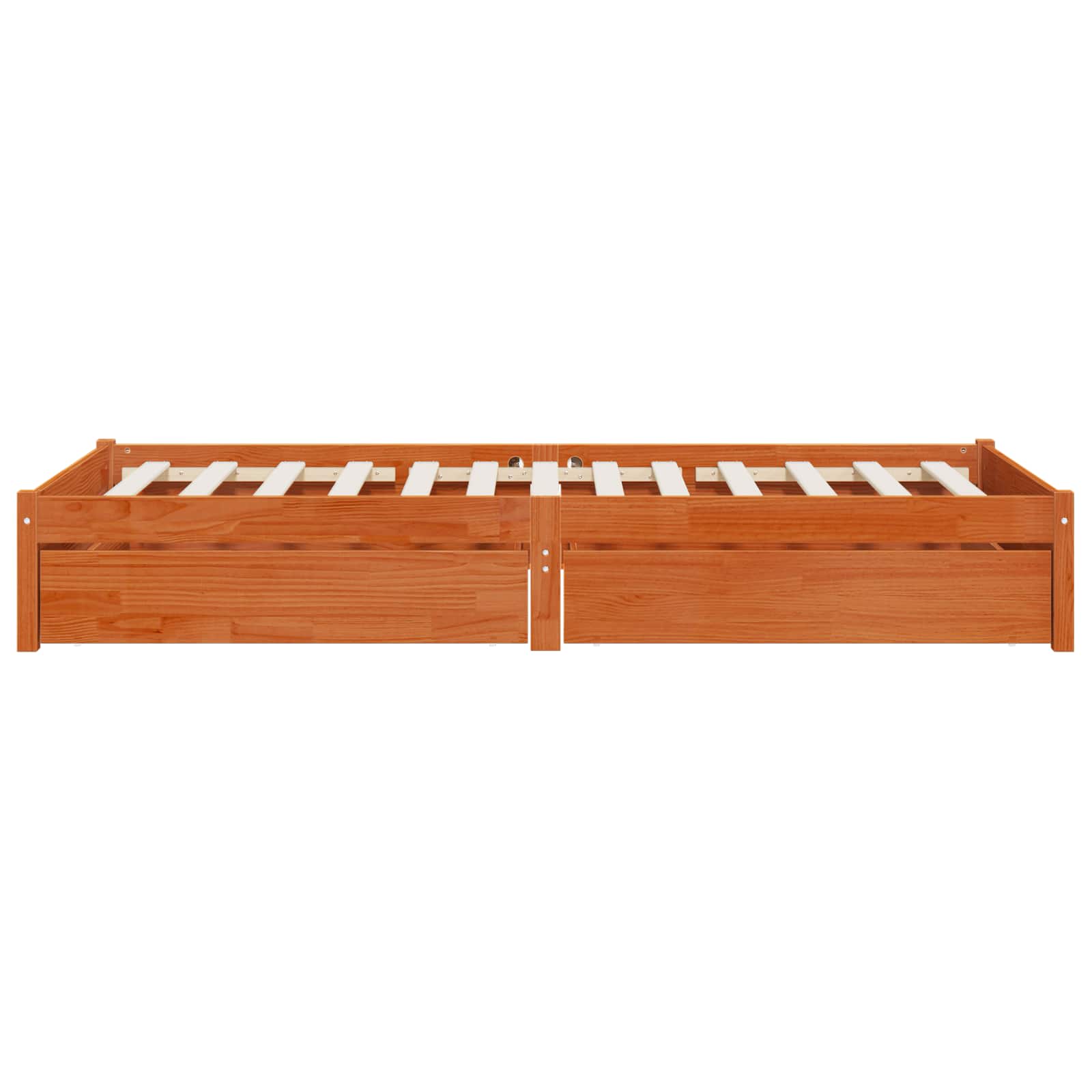 vidaXL Ramka łóżka z szufladą 3 pcs Woskowy Brąz Drewno sosnowe