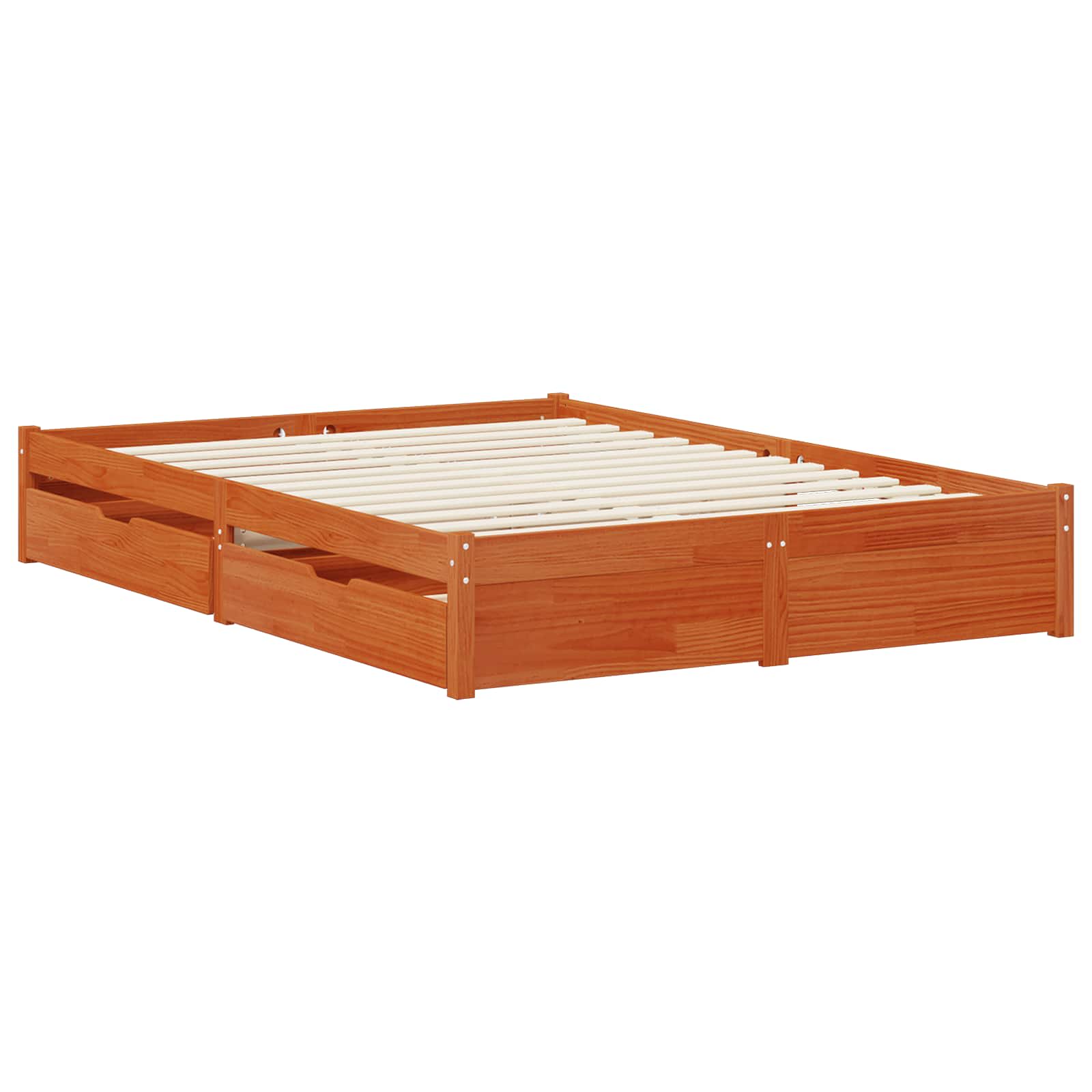 vidaXL Ramka łóżka z szufladą Woskowy Brąz Lite drewno sosnowe