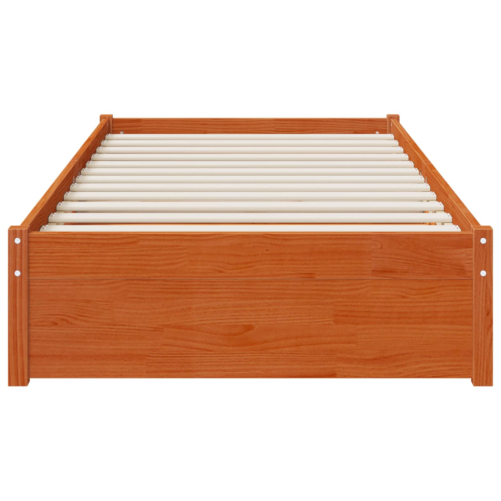 vidaXL Ramka łóżka z szufladą 3 pcs Woskowy Brąz Drewno sosnowe
