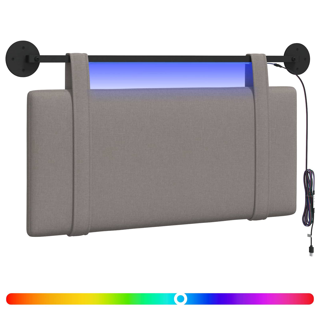 vidaXL Wezgłowie wiszące Z lampą LED Ciemnoszary tkanina