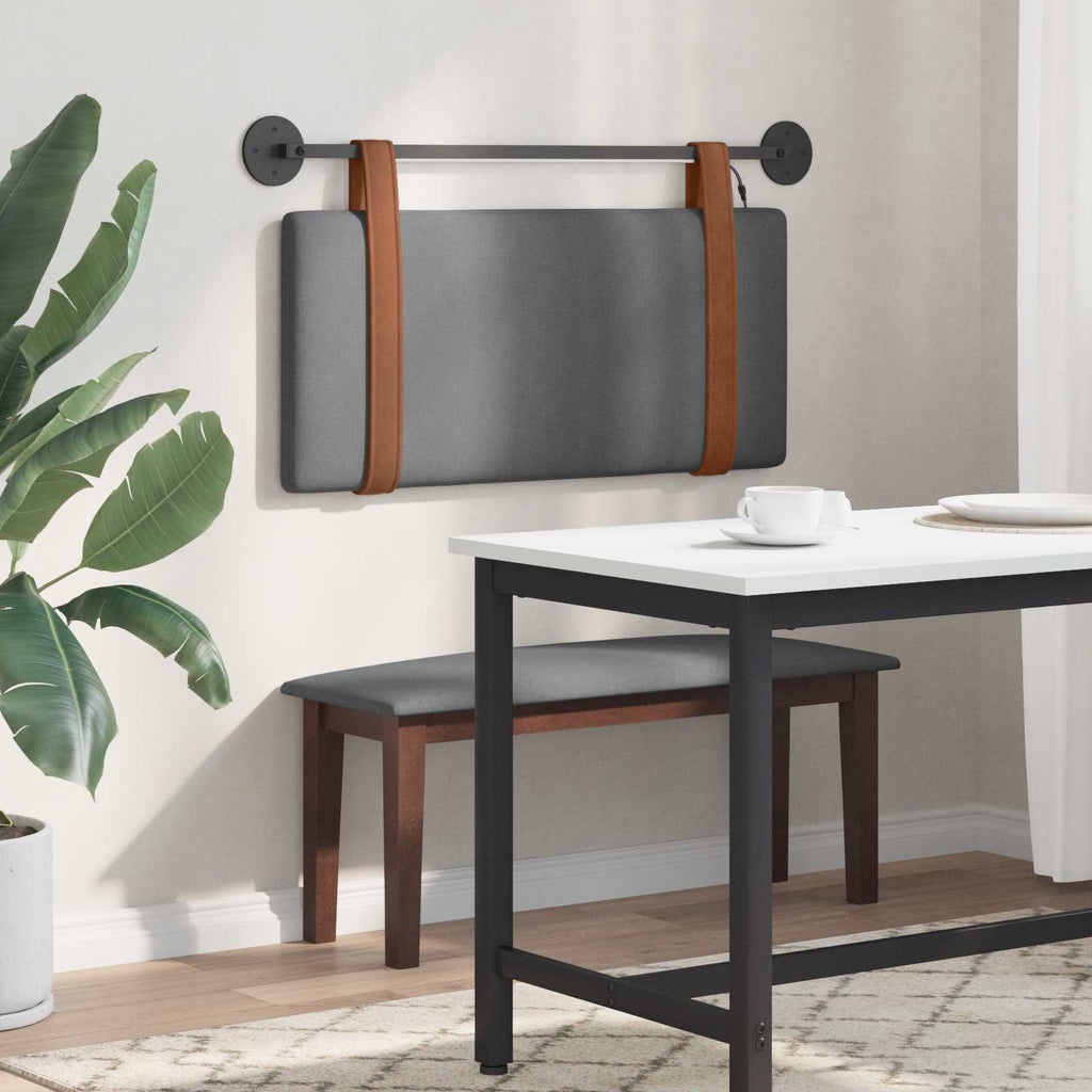 vidaXL Wezgłowie wiszące Z lampą LED ciemnoszary Antyczny PU