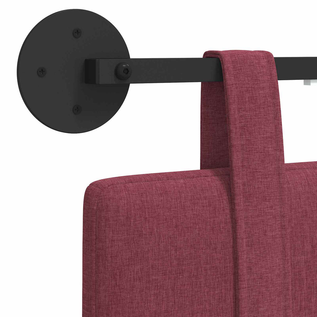 vidaXL Wezgłowie wiszące Z lampą LED Czerwone wino tkanina