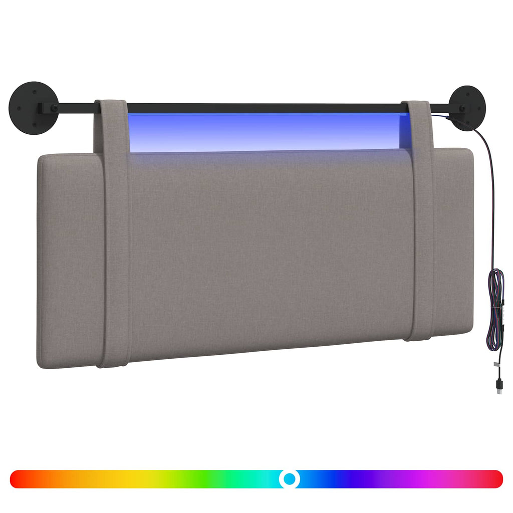 vidaXL Wezgłowie wiszące Z lampą LED Ciemnoszary tkanina
