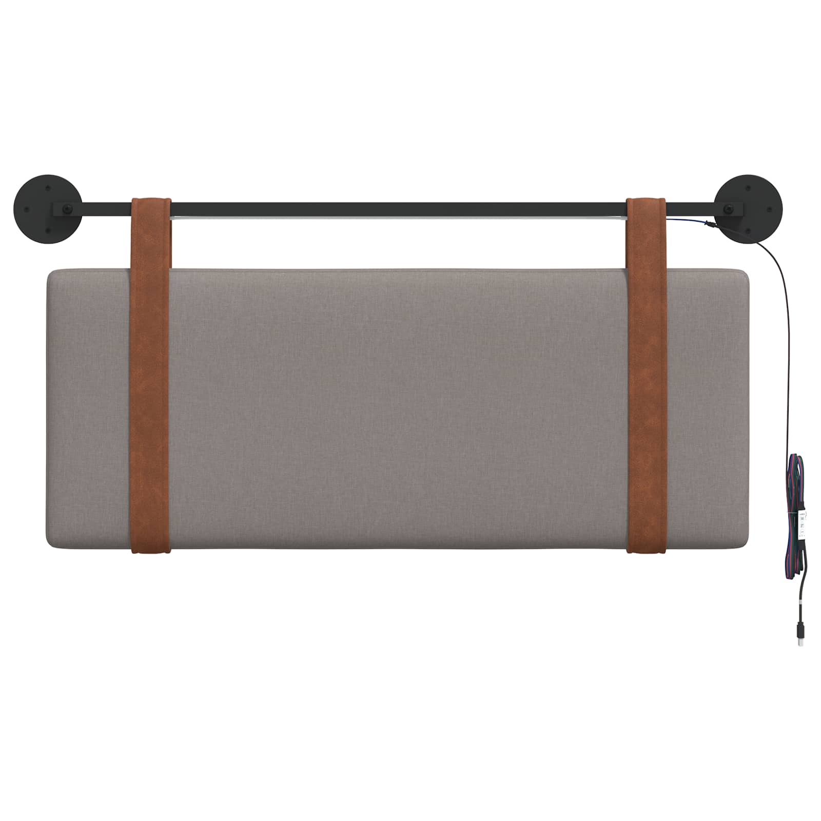 vidaXL Wezgłowie wiszące Z lampą LED Ciemnoszary Antyczny PU