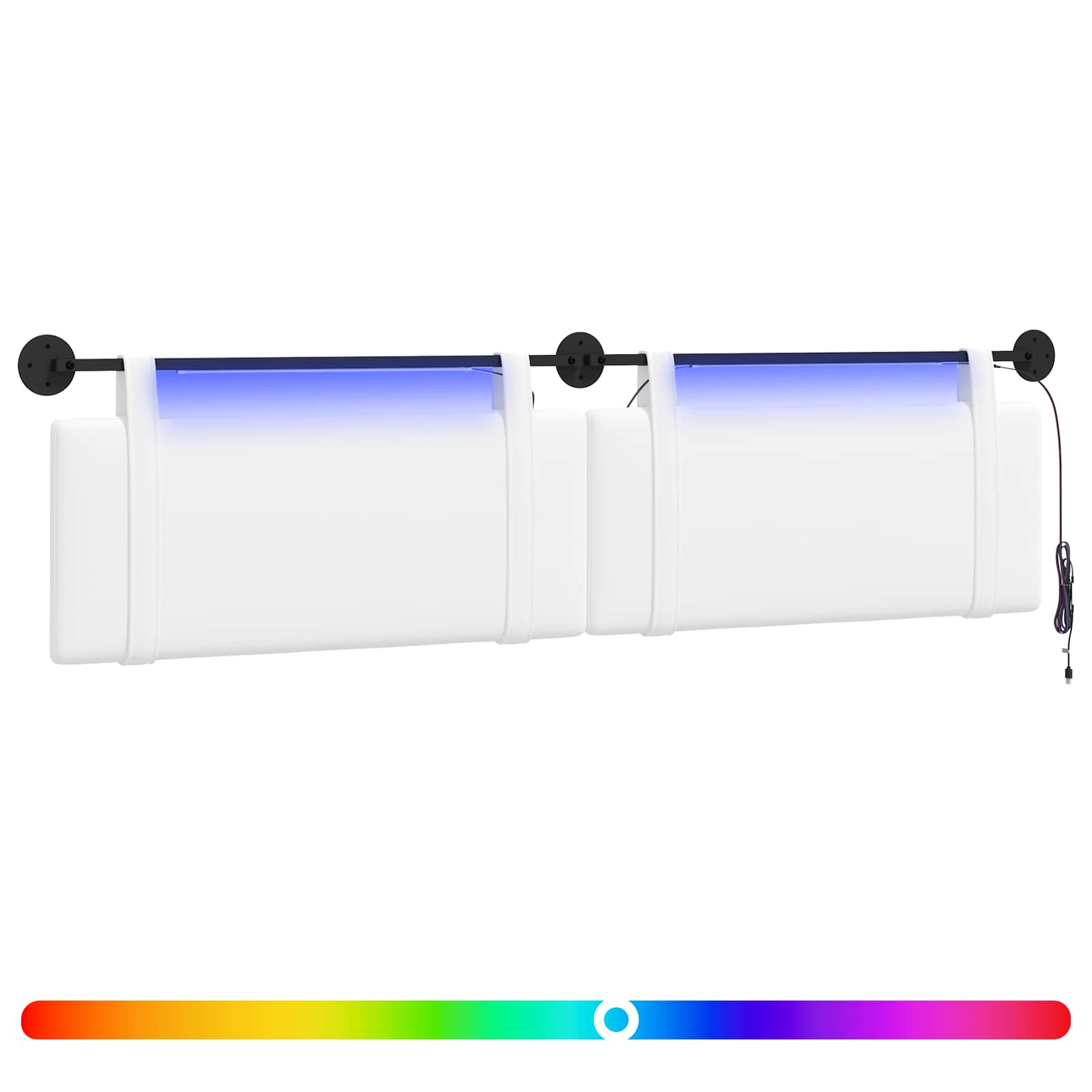 vidaXL Wezgłowie wiszące Z lampą LED Biały tkanina