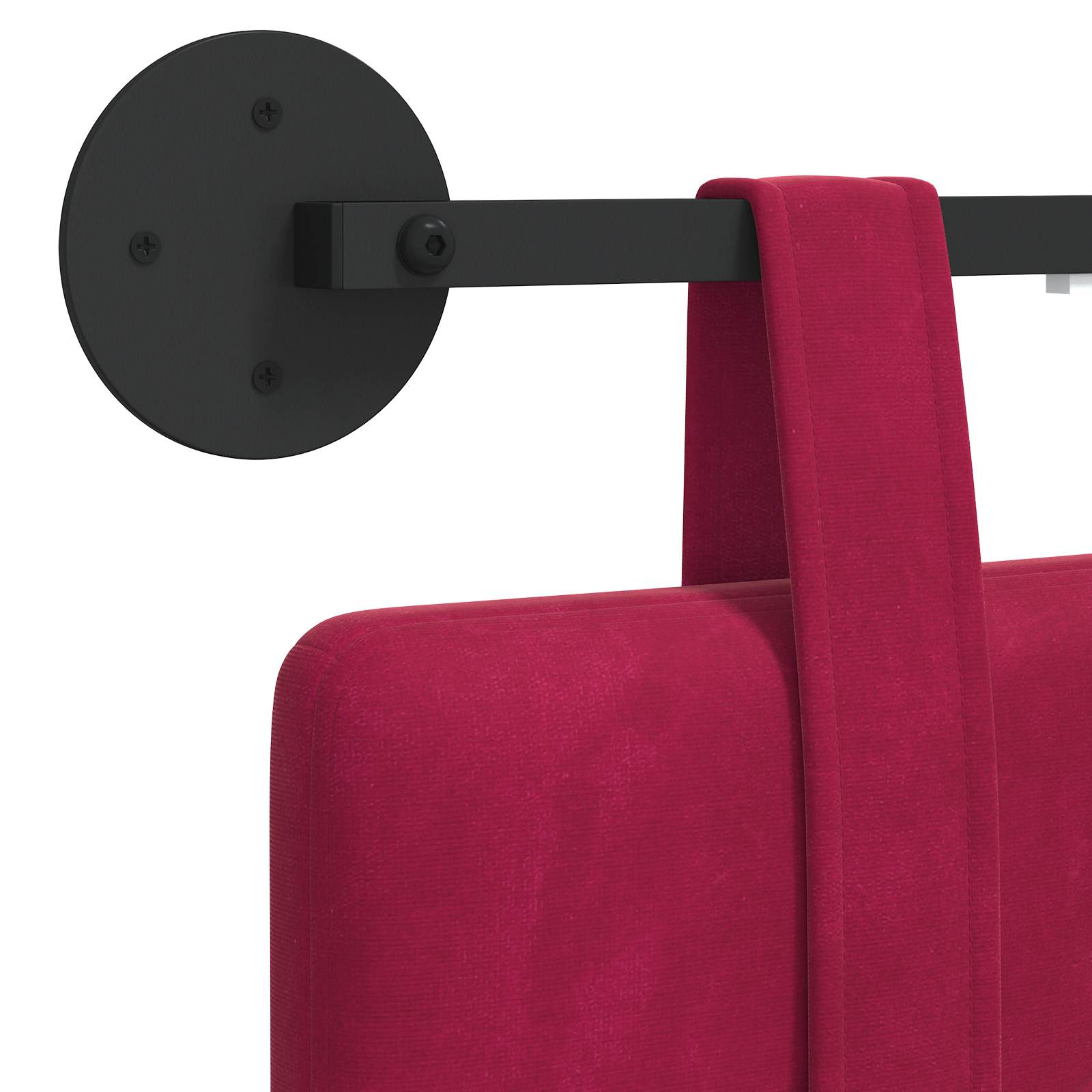 vidaXL Wezgłowie wiszące Z lampą LED Czerwone wino Aksamit