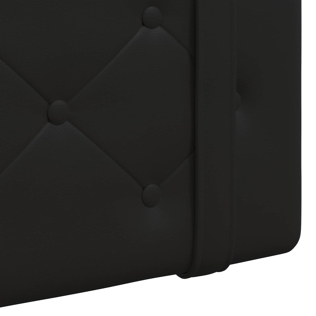 vidaXL Wezgłowie wiszące Z lampą LED Czarny Ekoskóra