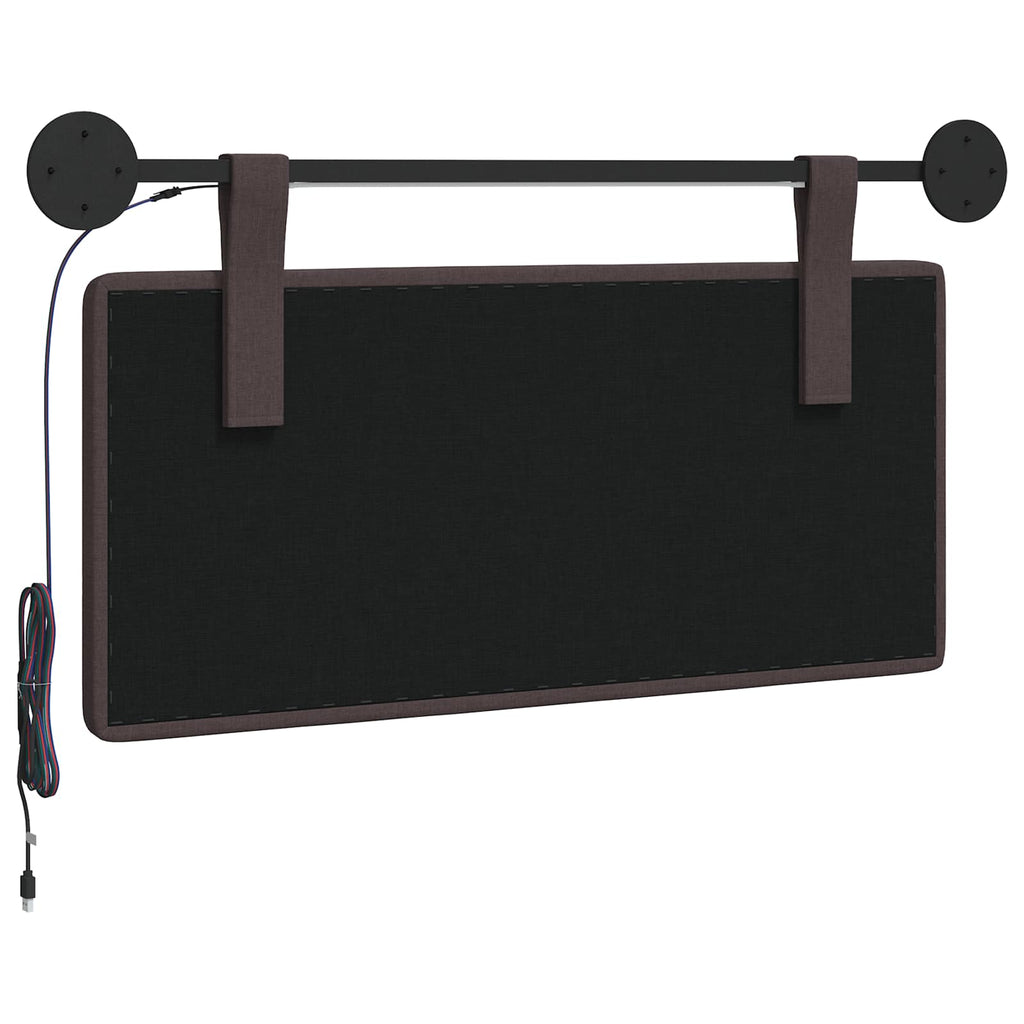 vidaXL Wezgłowie wiszące Z lampą LED Ciemny brąz tkanina
