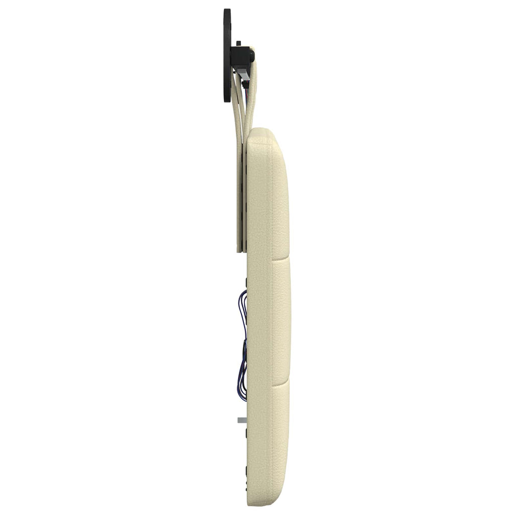 vidaXL Wezgłowie wiszące Z lampą LED kremowy Ekoskóra