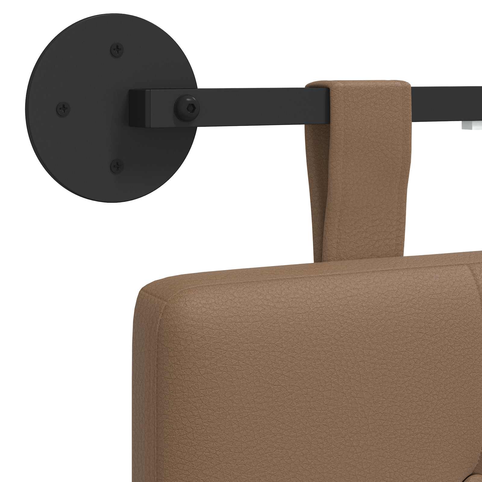 vidaXL Wezgłowie wiszące Z lampą LED Cappuccino Ekoskóra