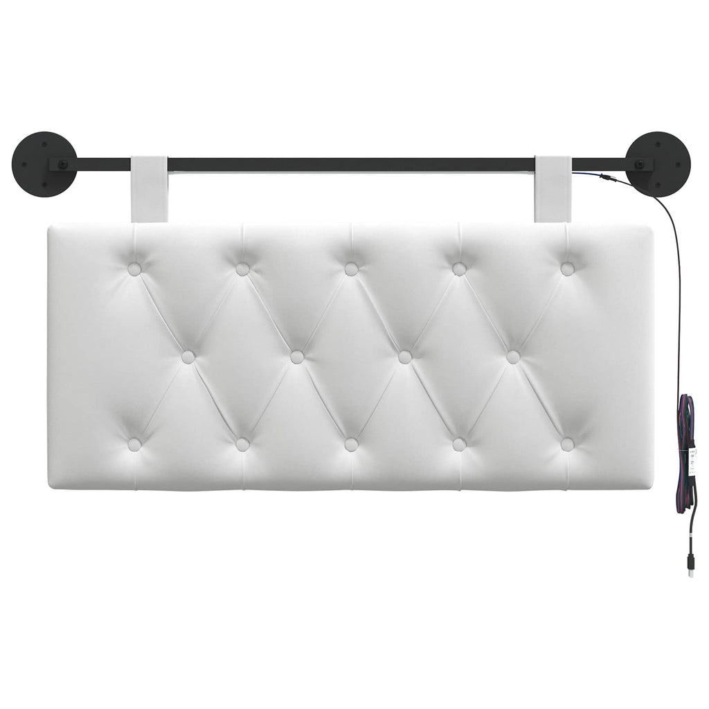 vidaXL Wezgłowie wiszące Z lampą LED Biały tkanina