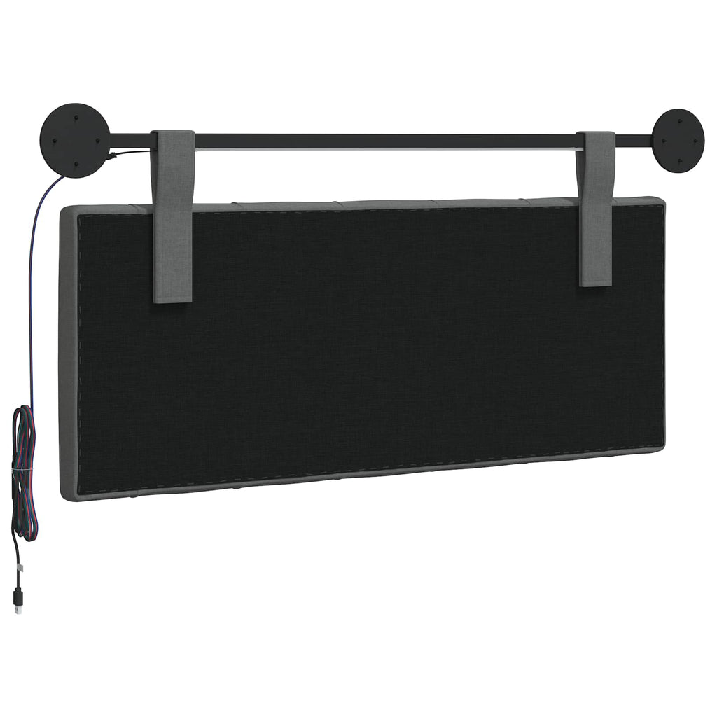 vidaXL Wezgłowie wiszące Z lampą LED ciemnoszary tkanina