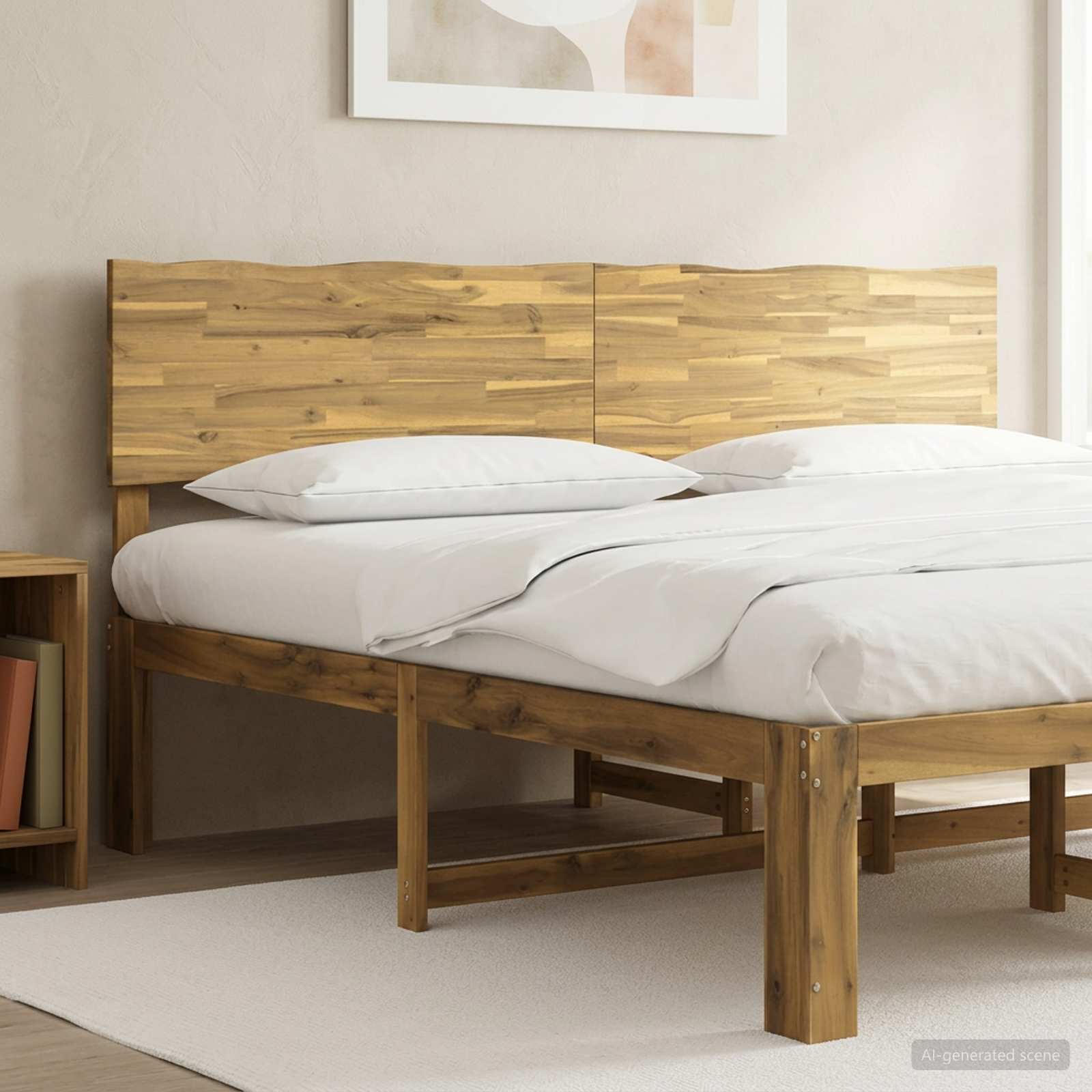 vidaXL Zagłówek z naturalnym brzegiem ROSTOCK Biały 180 cm
