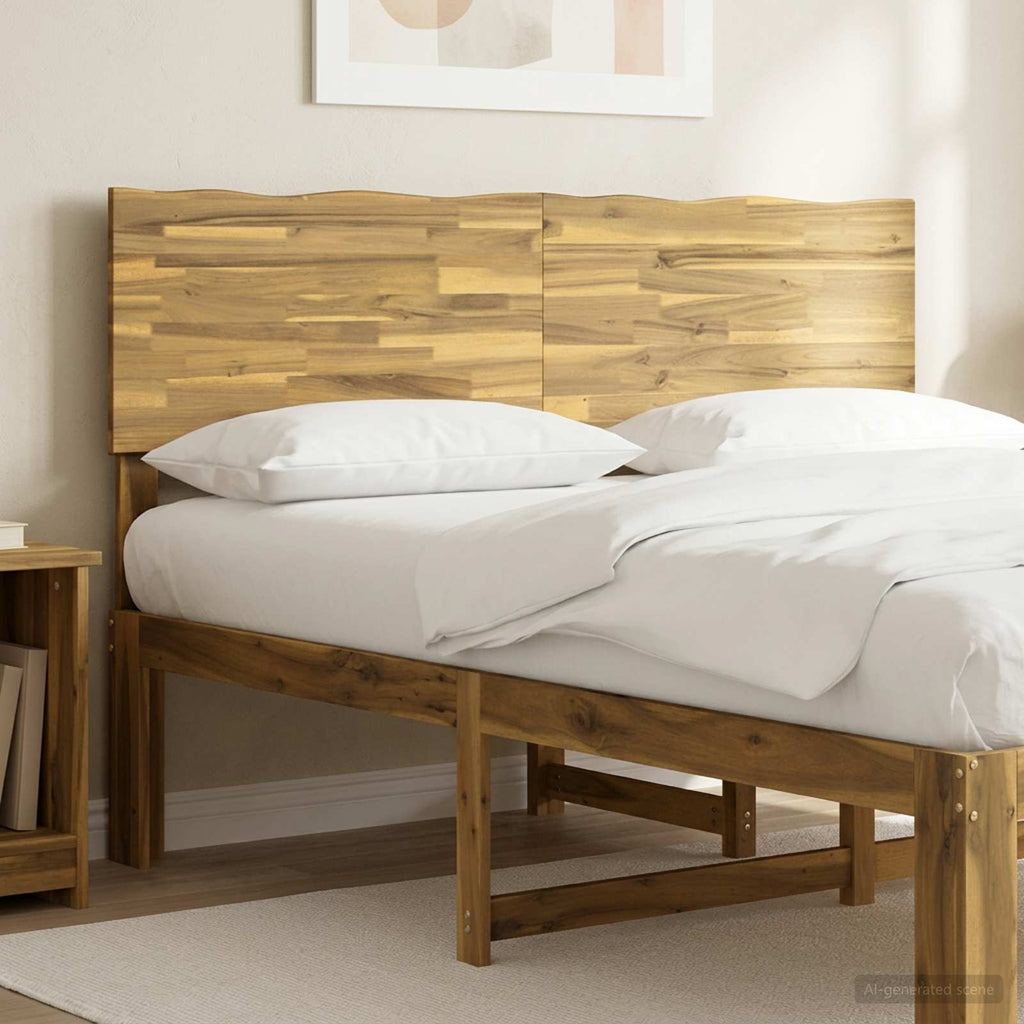 vidaXL Zagłówek z naturalnym brzegiem ROSTOCK Biały 140 cm